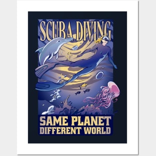 Scuba diving ocean Posters and Art